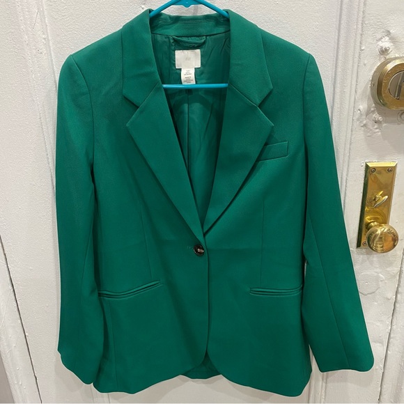 H&M Green Single-breasted Jacket Blazer size Small - Picture 3 of 6